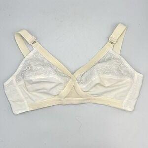 Vintage‎ 70s 80s JCPenney Underscore Crossover Bra 38C White Wireless 1074